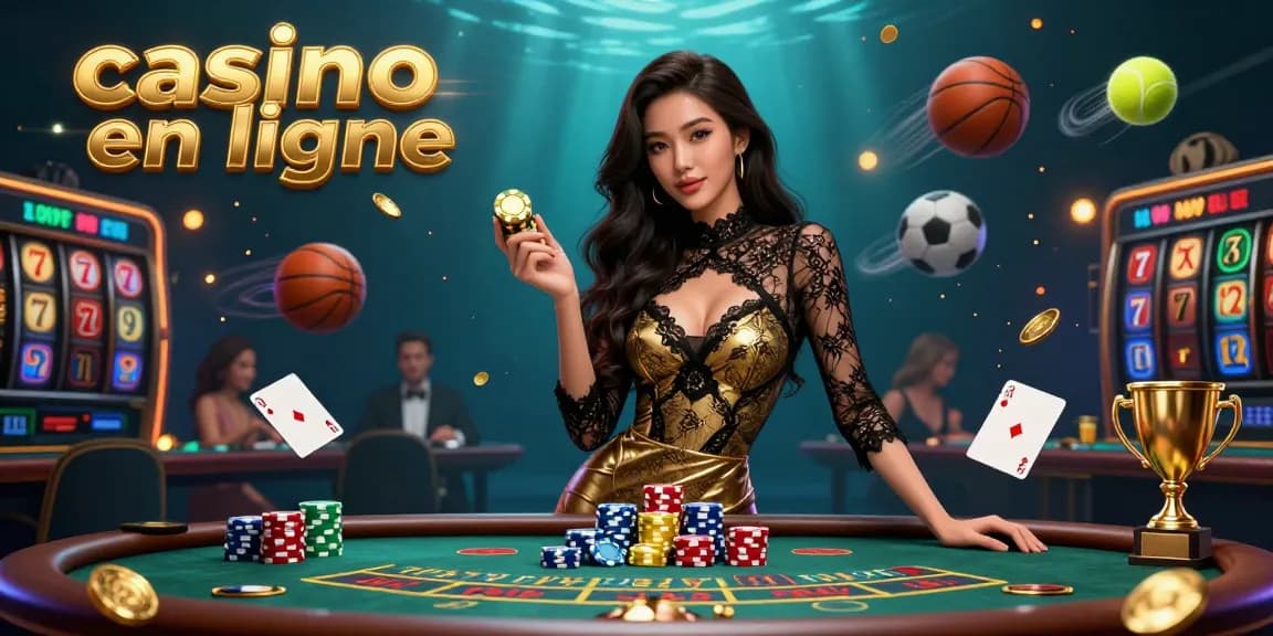 Engagez-vous dans la scène vibrante du casino en ligne à travers une femme asiatique à une table de baccarat VIP, mettant en avant des éléments de jeu passionnants.
