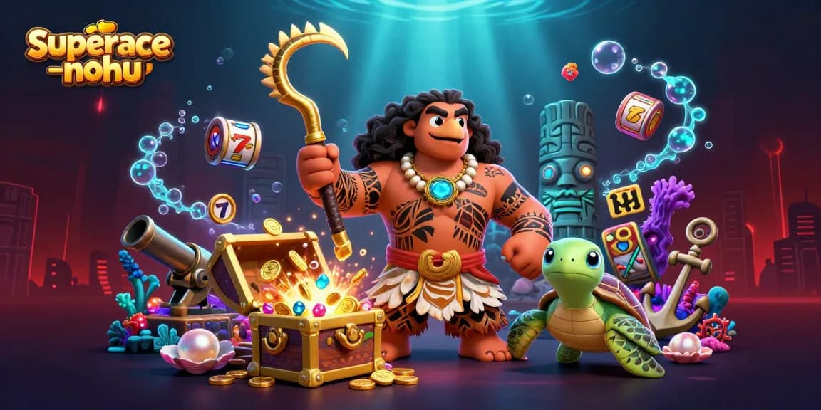 Experience the excitement of superace-nohu with vibrant slot elements and engaging characters in this dynamic underwater scene.