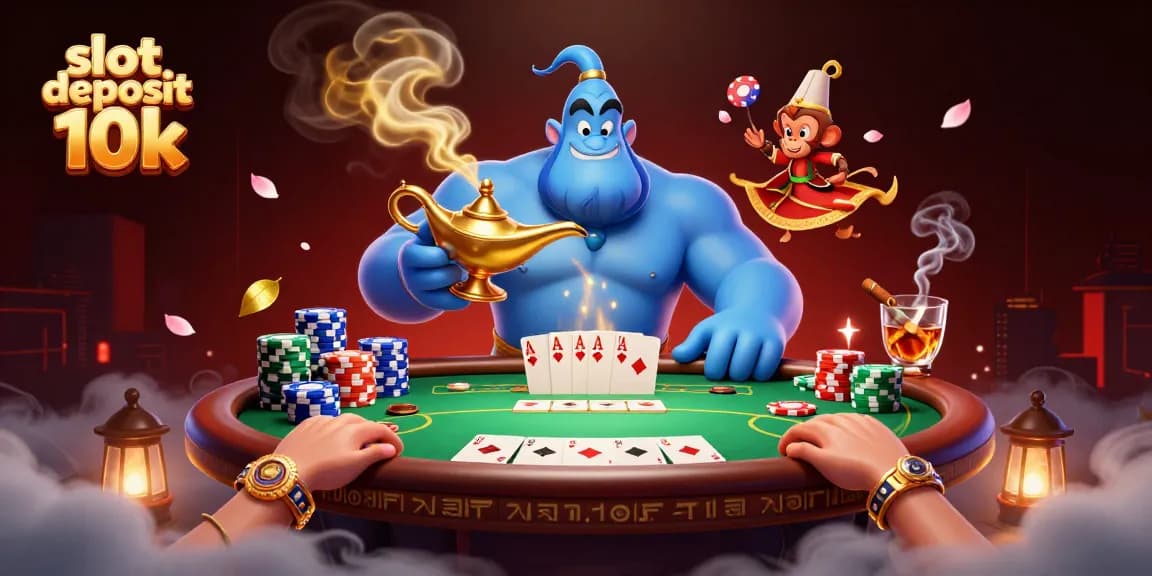 Engage in the thrilling action of slot deposit 10k with vibrant casino elements and characters.