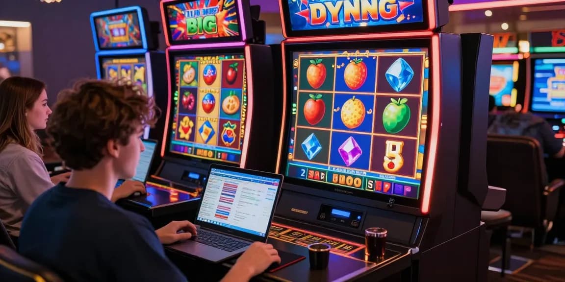Raja receh - pemain antusias menikmati permainan slot di rumah dengan antarmuka permainan yang dinamis.