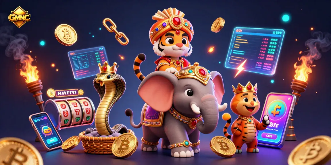 Experience the thrill of GMNC with a vibrant 3D casino scene featuring a tiger maharaja.