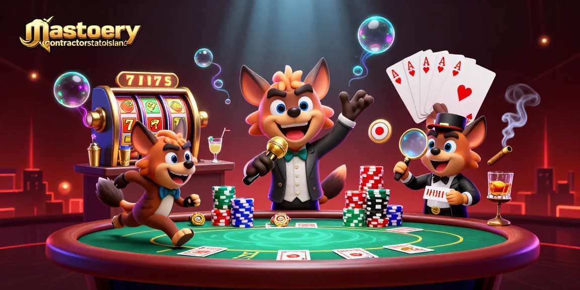 Spin to win in masonrycontractorstatenisland with a lively casino scene depicting hyenas enjoying slots.