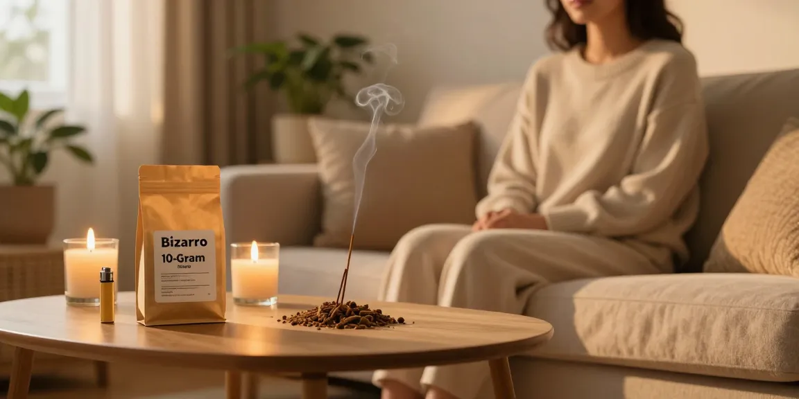 Experience the calming atmosphere of relaxation with Bizarro 10-gram bag and aromatics.