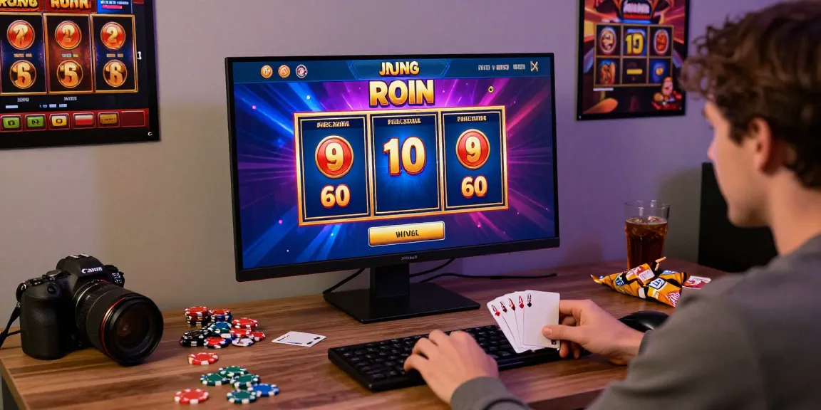 Engaged user enjoying link alternatif raja328 on vibrant online casino game interface.
