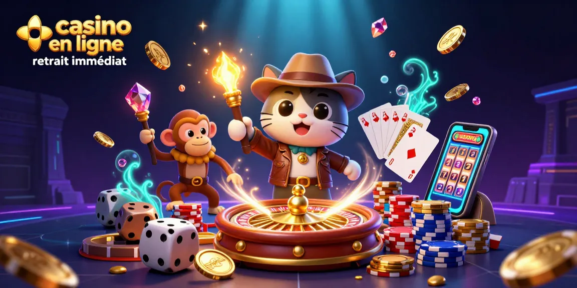 Profitez d'un jeu de casino en ligne avec retrait immédiat dans une scène pleine d'action et de gains.