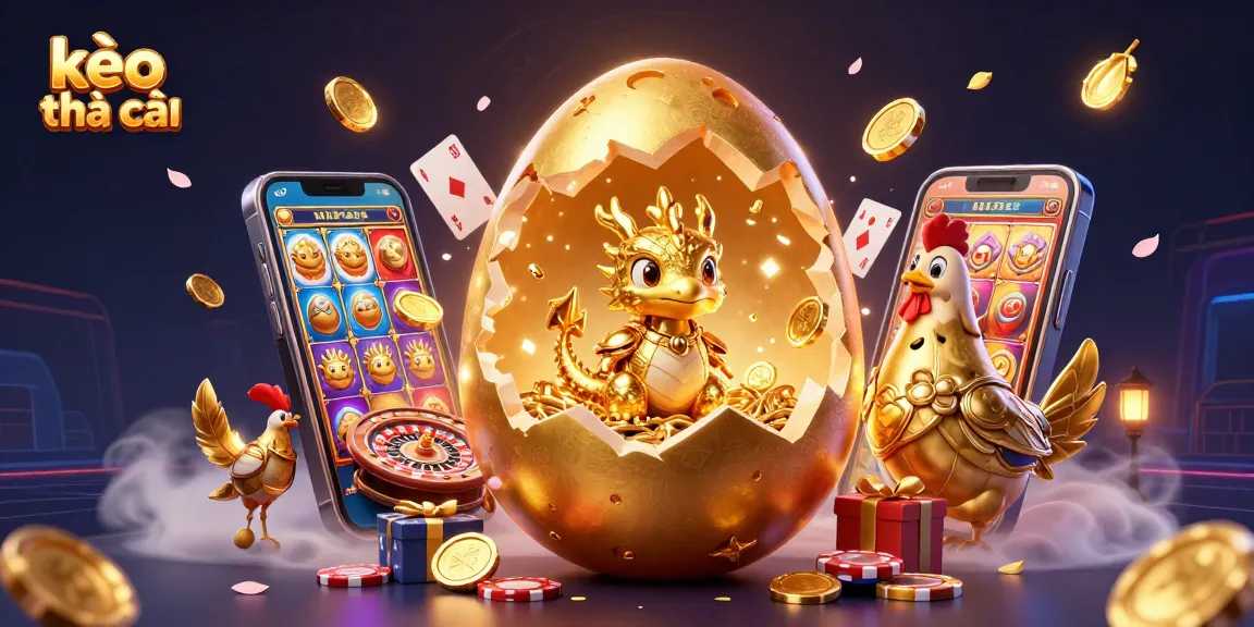 Engage with kèo nhà cái insights as a golden dragon emerges from a nest of poker chips.
