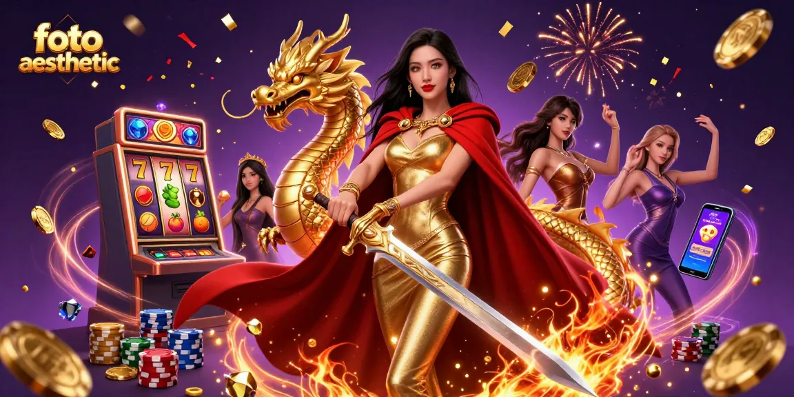 Win big with the stunning visual of foto aesthetic slot gameplay featuring a warrior queen.
