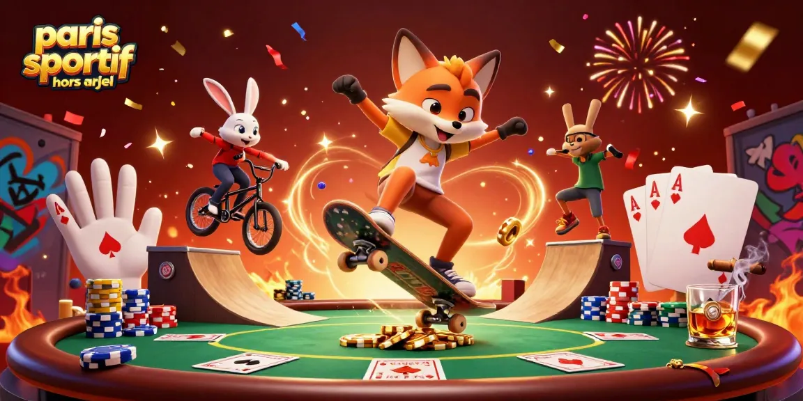 Vivez l'excitation des paris sportifs hors ARJEL avec une illustration dynamique mettant en avant des héros animés.