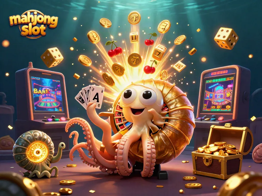Play mahjong slot with dynamic 3D gaming elements and characters in a vibrant casino setting.