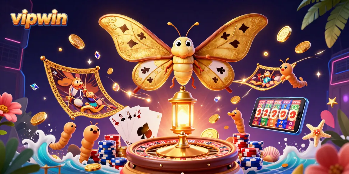 Experience thrilling wins with vipwin in a vibrant 3D casino scene featuring iconic symbols and lucky elements.