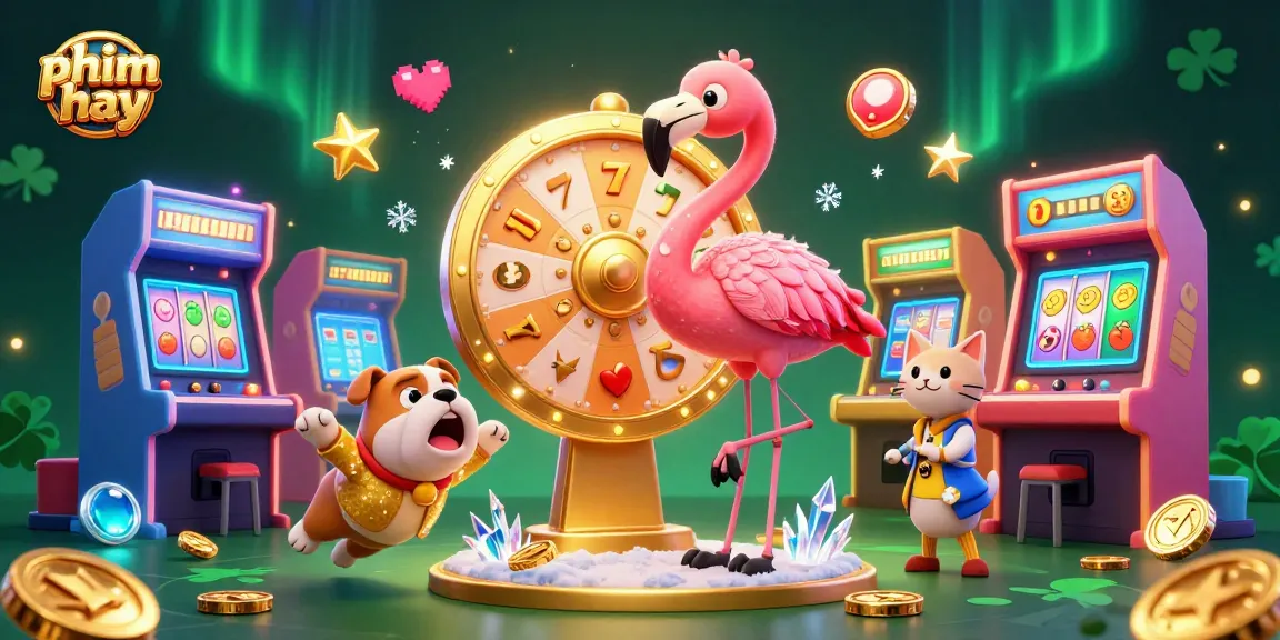 Spin the giant prize wheel in the phim hay casino scene with charming characters and vibrant game elements.