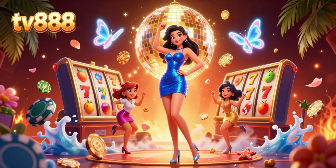 Experience thrilling rewards at tv888 while spinning slot reels and collecting jackpots among vibrant casino elements.