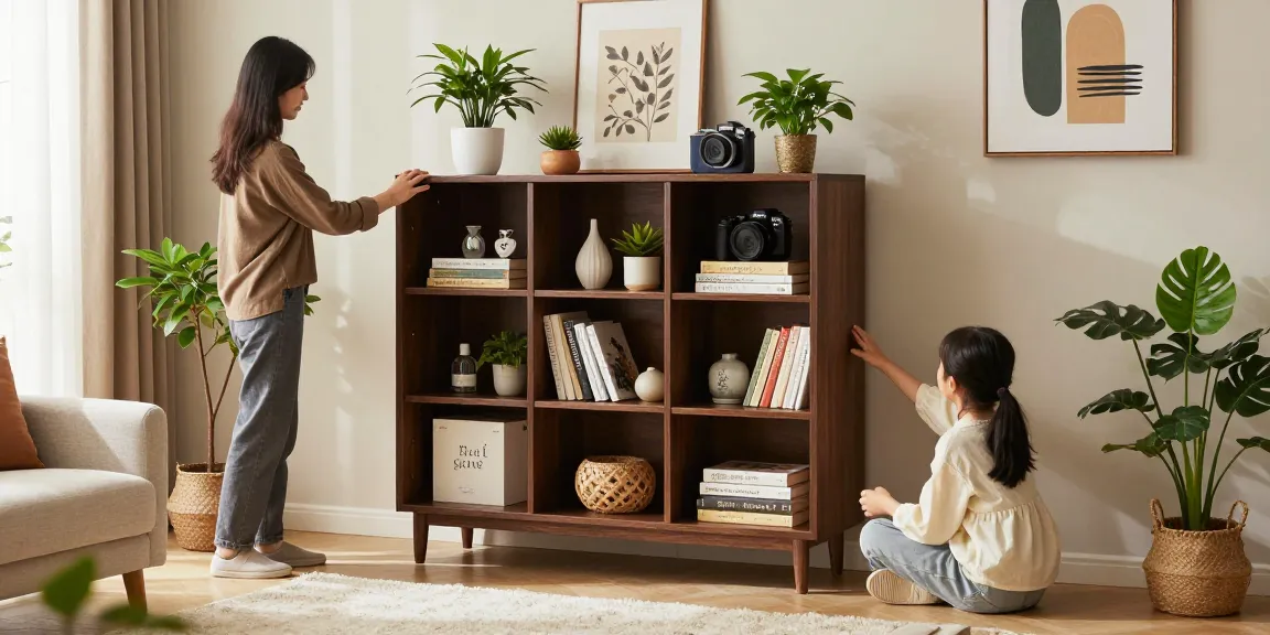 Stylish ตู้เก็บของ in a modern living room, enhancing organization and decor.