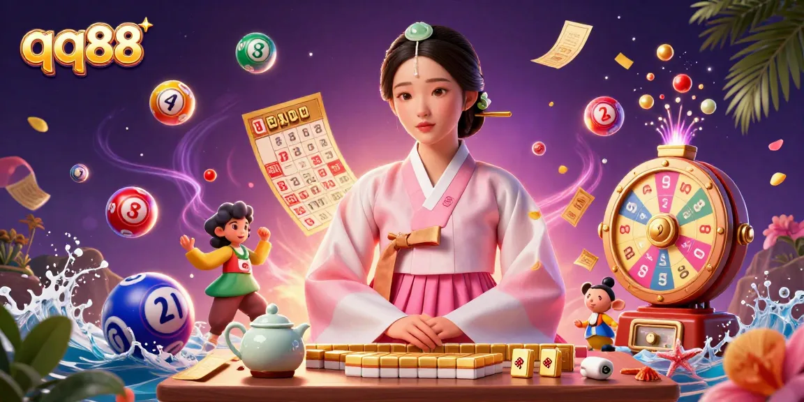 Engage with the dynamic world of qq88 as colorful lottery elements delight around an elegant casino scene.