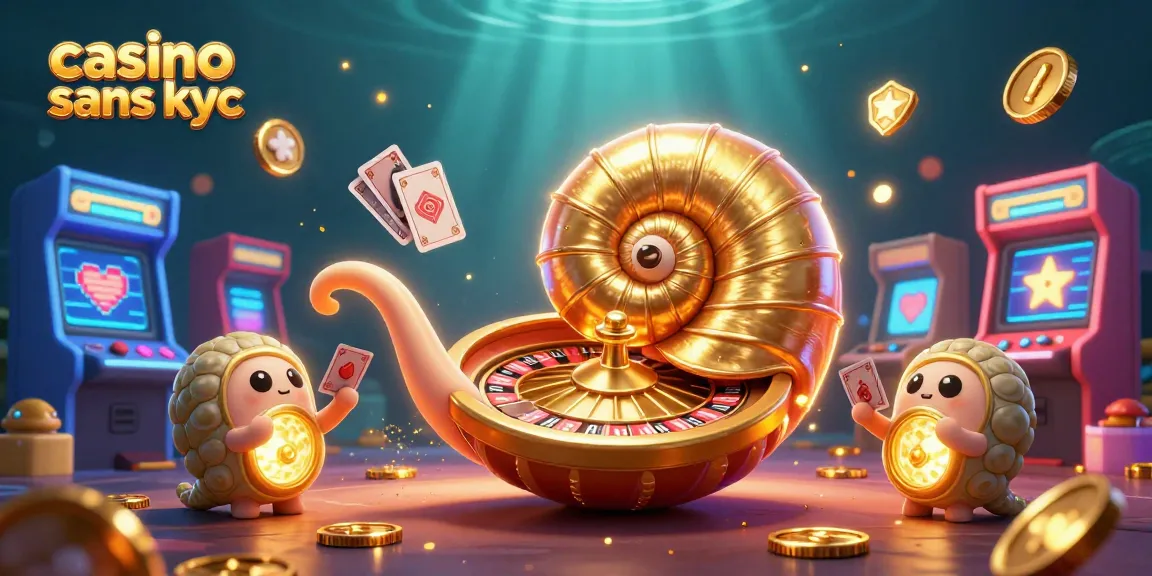 Profitez de jeux de casino sans KYC avec une illustration 3D captivante de la nautilus géante.