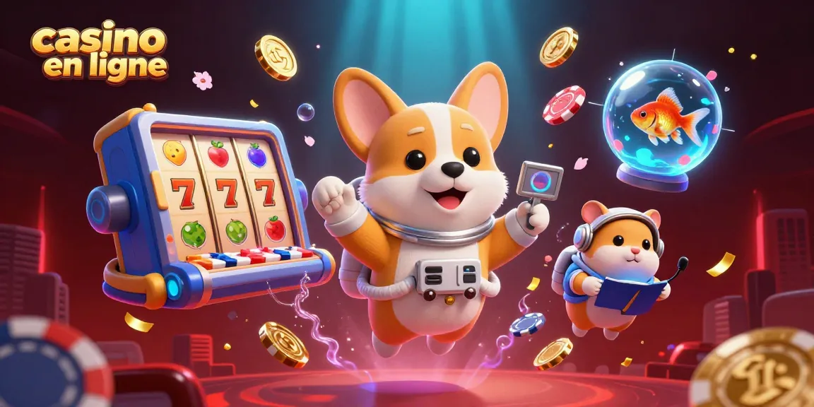 Jouez au casino en ligne avec cet astronaute corgi gravitant dans un casino spatial.