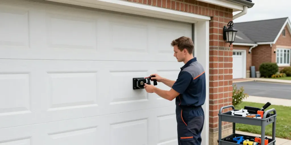 Expert technician performing Gliderol roller door repair at a suburban home in Embleton.