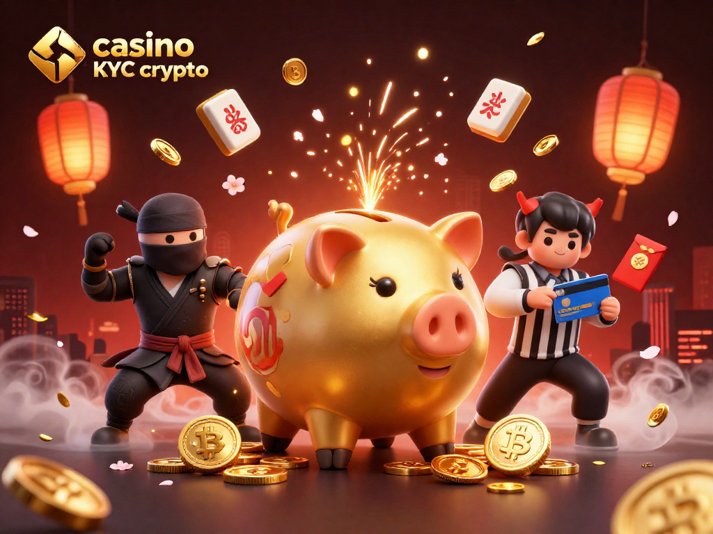 Un jeu captivant dans un casino sans KYC crypto où un sumo et un ninja se confrontent.