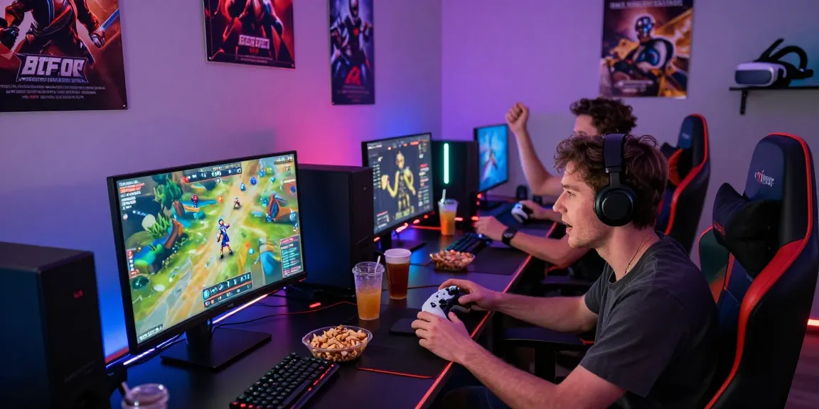 7meter gaming enthusiasts enjoying an electrifying gaming session with friends in a dynamic setup.