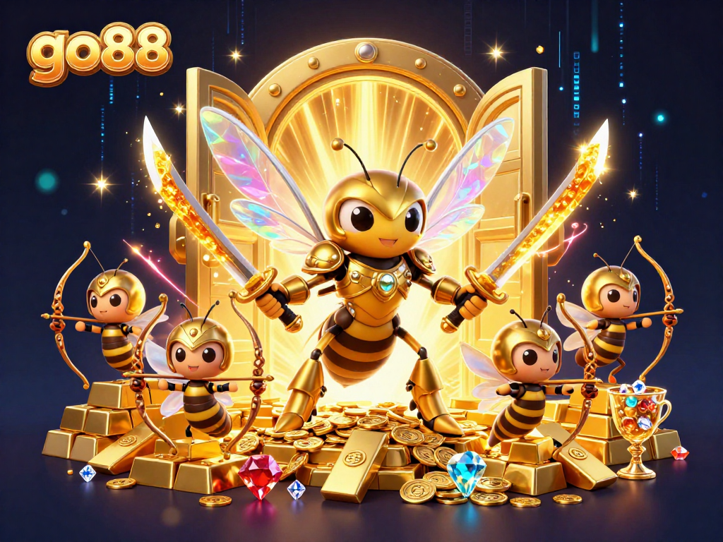 Join the adventure with go88 as the golden hornet and loyal bee archers guard the treasure.