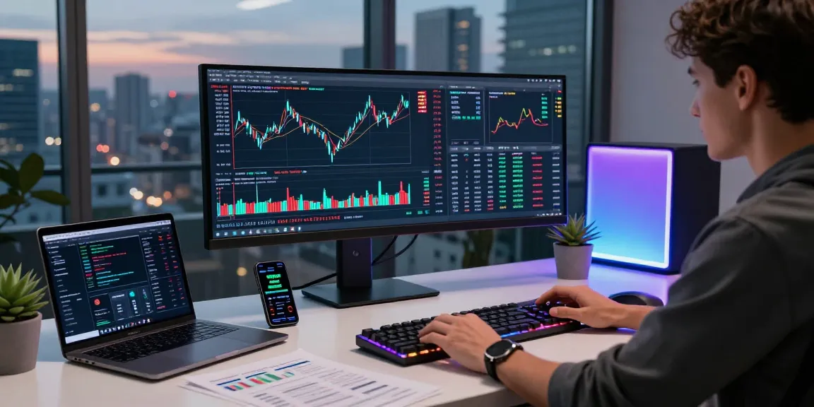 HCNWF stock price displayed on advanced trading setup with multiple crypto analytics tools in a modern workspace.
