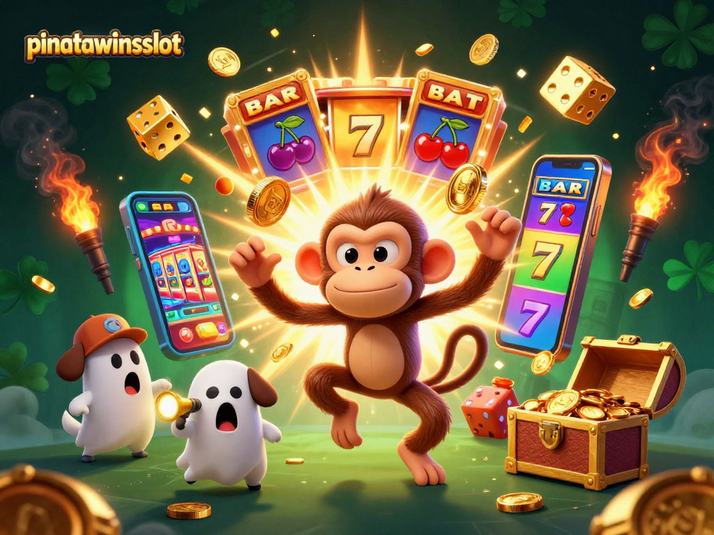 Experience the excitement of pinatawinsslot with coins and vibrant gameplay elements flying in a dynamic casino atmosphere.