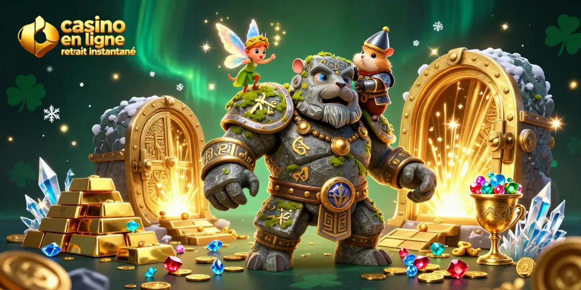 Retirez vos gains rapidement au casino en ligne retrait instantané avec une illustration magique pleine de trésors.