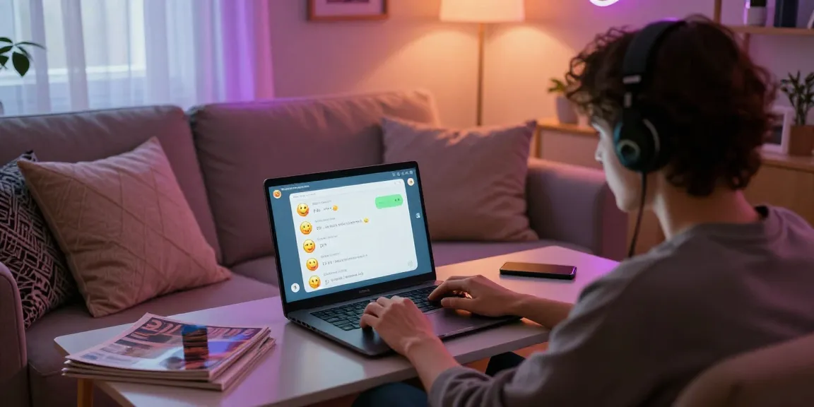 Experience engaging conversations with ai nsfw chat in a cozy virtual setting, featuring a person using their laptop for intimate interaction.