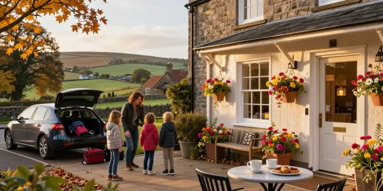 Accommodation Skipton experience at Town House B&B, welcoming family in autumn.