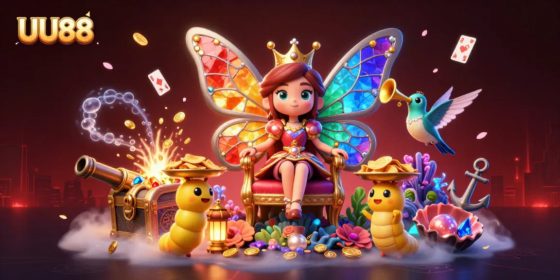 Experience the vibrant action at UU88 with captivating slots and jackpot treasures in a dynamic casino scene.
