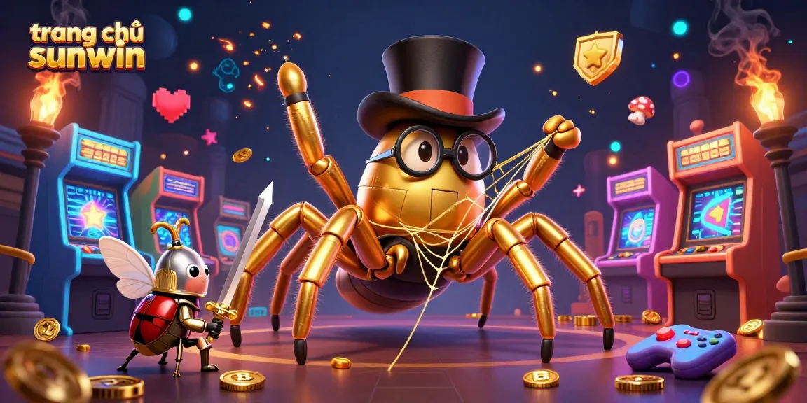 Engage with the vibrant and playful scene at trang chủ sunwin where a golden tarantula weaves casino magic.