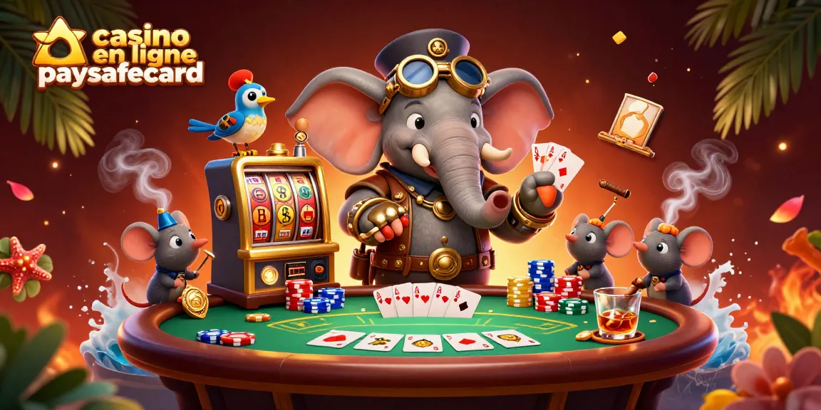 Gagnez avec le casino en ligne paysafecard dans une illustration 3D dynamique et colorée.