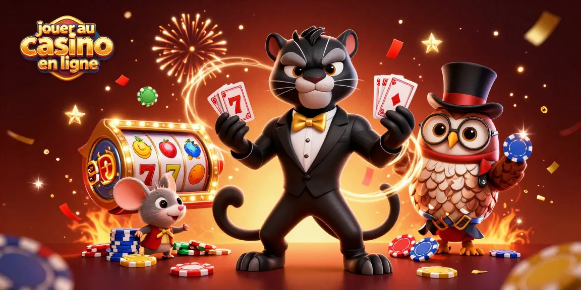 Jouez au casino en ligne avec ce visuel captivant de personnages animés fascinants dans un cadre dynamique.