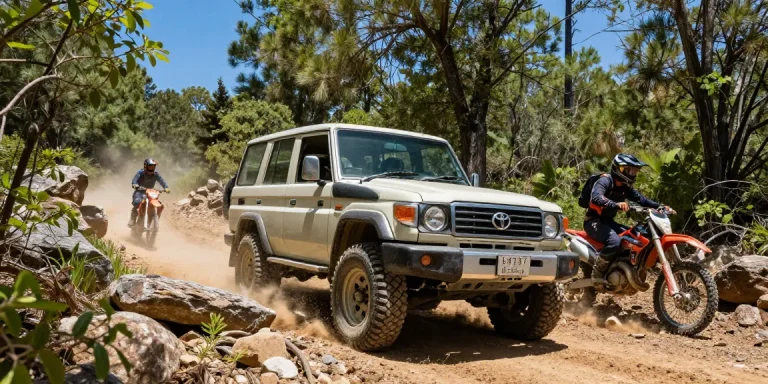 David Vepraskas Atlanta enjoying an off-roading adventure in his Toyota Land Cruiser on a forest trail, capturing the thrill of outdoor exploration.
