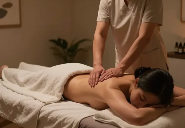 Discover 안양출장안마 services in a serene massage room setting.