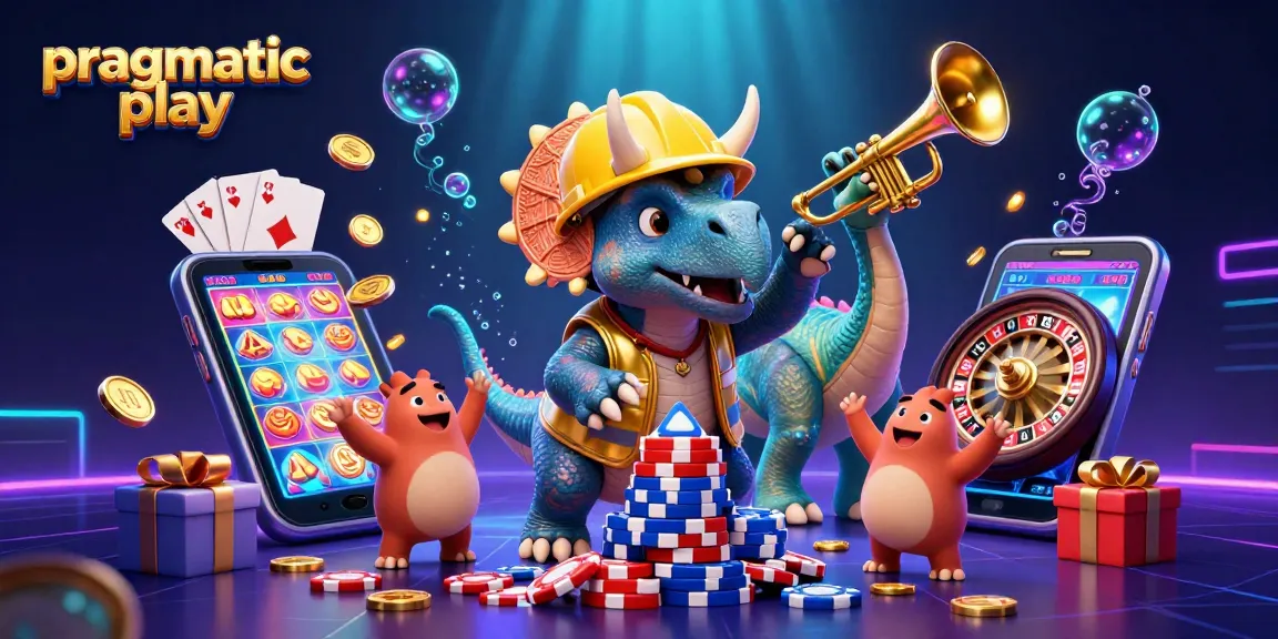 Slot game seru di pragmatic play dengan triceratops dan parasaurolophus merayakan kemenangan.